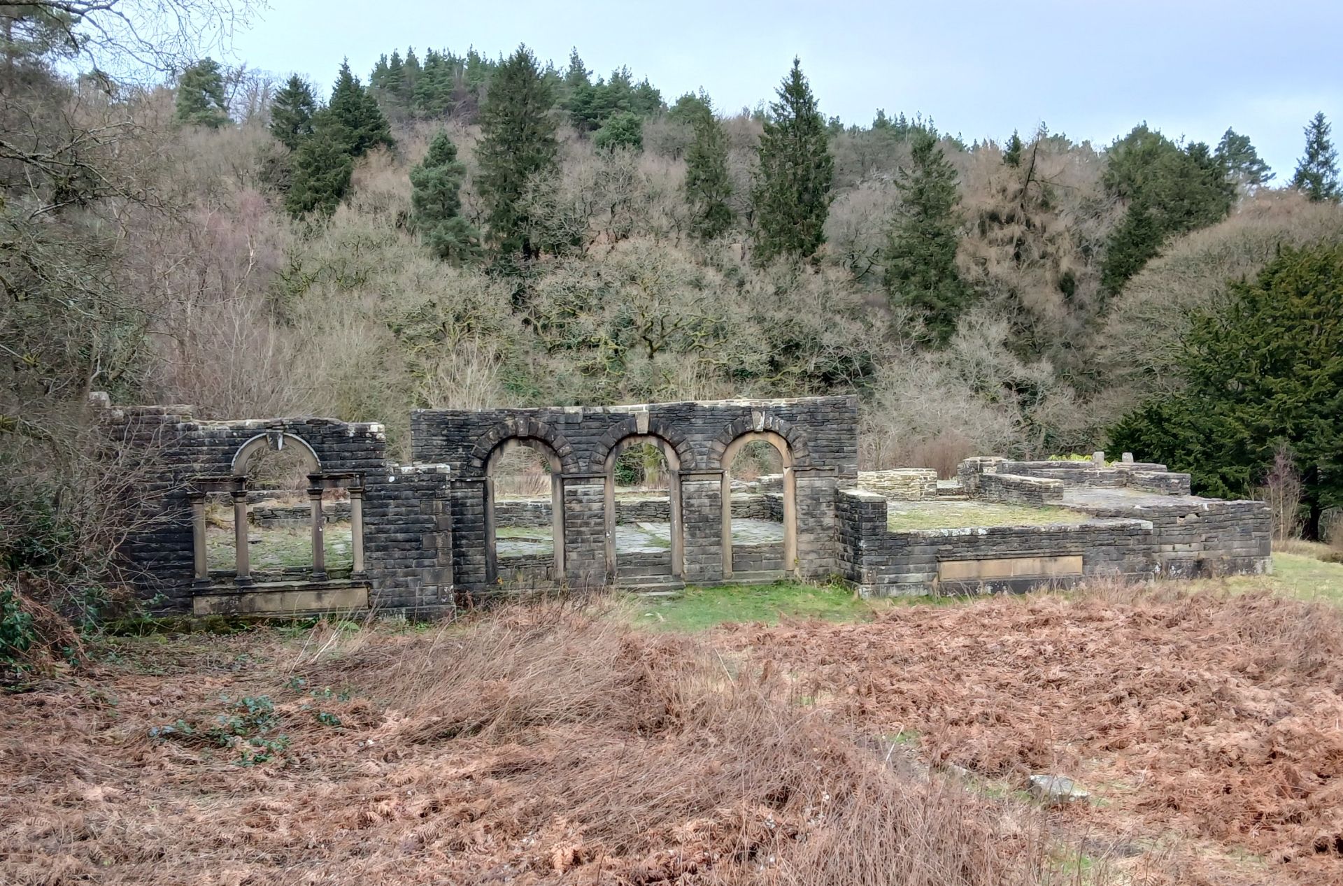 Errwood Hall ruins today